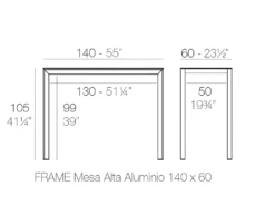 FRAME - Table Haute De Jardin Vondom L 140 -Electroménager Soldes table a manger 17996977