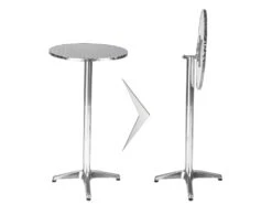 Mange Debout Aluminium Diamètre Table 60 Cm Diamètre Pied 5,8 Cm Pliable Hauteur Réglable 74/114 Cm Gris 2008193