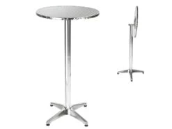 Mange Debout Aluminium Diamètre Table 60 Cm Diamètre Pied 5,8 Cm Pliable Hauteur Réglable 74/114 Cm Gris 2008193 -Electroménager Soldes table a manger 18364829