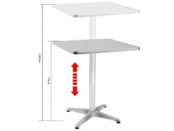 Table De Bar Table De Cuisine Salle à Manger Hauteur Réglable Plateau Inox -Electroménager Soldes table a manger 19046337