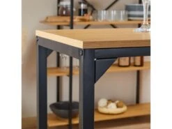 Table Haute De Bar BRAGA Mange-debout Comptoir En Métal Avec Plateau En Fibres De Bois Couleur Chêne Sauvage -Electroménager Soldes table a manger 19791691