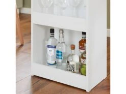 SoBuy Table De Bar Murale, Table Haute De Bar, Table De Cuisine, Table à Manger, Mange-Debout Pour Cuisine, Salle à Manger, Salon Avec 1 Tiroir Et 3 Étagères, 110 X 45 X 106 Cm, FWT101-W -Electroménager Soldes table a manger 22079719