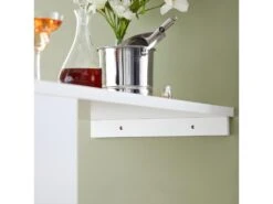 SoBuy Table De Bar Murale, Table Haute De Bar, Table De Cuisine, Table à Manger, Mange-Debout Pour Cuisine, Salle à Manger, Salon Avec 1 Tiroir Et 3 Étagères, 110 X 45 X 106 Cm, FWT101-W -Electroménager Soldes table a manger 22079721