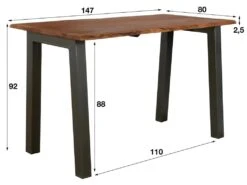 ALTA - Table Haute En Bois D'acacia L147 11 ALTA - Table Haute En Bois D'acacia L147 -Electroménager Soldes table a manger 8946345