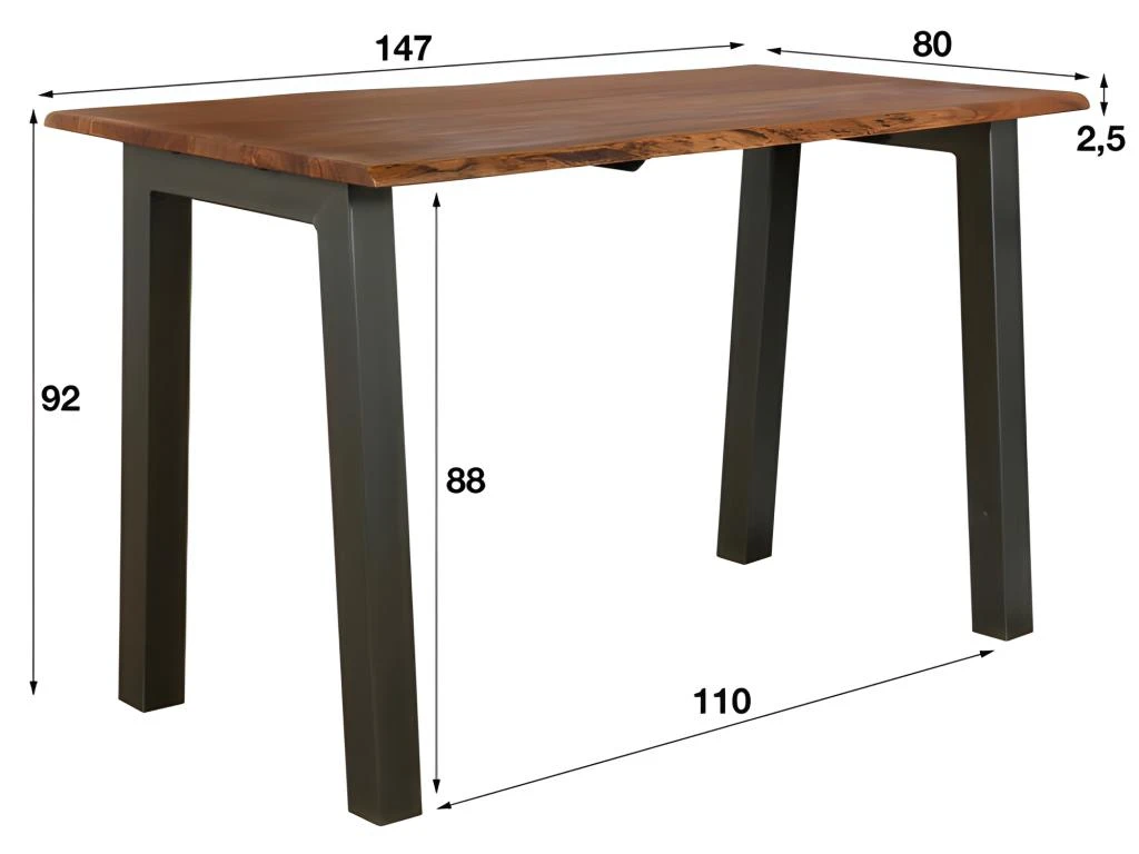 ALTA - Table Haute En Bois D'acacia L147 7 ALTA - Table Haute En Bois D'acacia L147 – Image 5