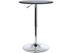 Table De Bar Table Bistro Chic Style Contemporain Table Ronde Hauteur Réglable 67-93 Cm Ø 63 Cm Plateau Pivotant 360° Métal Chromé PVC Noir -Electroménager Soldes table a manger 9540793