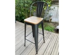NEVADA - Ensemble Haut 180 Cm Bois Massif Clair Et Acier Gris -Electroménager Soldes table a manger 9540901