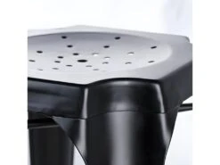 Lot 2 Tabourets De Bar H.65 Cm Métal Noir Et Perforations - METALICA -Electroménager Soldes tabouret bas 21966703