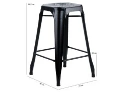 Lot 2 Tabourets De Bar H.65 Cm Métal Noir Et Perforations - METALICA -Electroménager Soldes tabouret bas 21966705