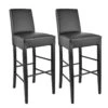 TONY - Lot De 2 Tabourets Laqués Noir Et Assise Simili Noir 1 TONY - Lot De 2 Tabourets Laqués Noir Et Assise Simili Noir -Electroménager Soldes tabouret de bar 10198329