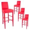 TONY - Lot De 4 Tabourets Laqués Rouge Et Assise Simili Rouge 1 TONY - Lot De 4 Tabourets Laqués Rouge Et Assise Simili Rouge -Electroménager Soldes tabouret de bar 10198333