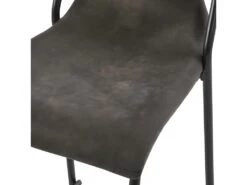 HARLEM - Chaises De Bar Industrielle Microfibre Vintage Marron Foncé Pieds Métal Noir (x2) -Electroménager Soldes tabouret de bar 10443667