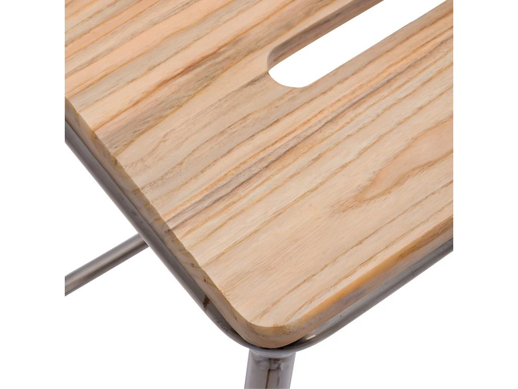 ATELIER - Tabouret De Bar Industriel Gun Métal/chêne (x2) 6 ATELIER - Tabouret De Bar Industriel Gun Métal/chêne (x2) – Image 4