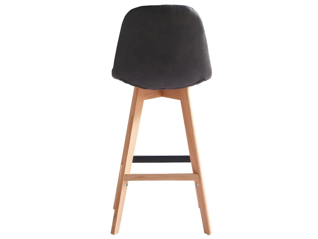 OWEN OAK - Chaise De Bar Vintage Patchwork Pieds Chêne(x4) 5 OWEN OAK - Chaise De Bar Vintage Patchwork Pieds Chêne(x4) – Image 3