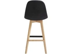 OWEN OAK - Chaise De Bar Vintage Microfibre Marron Foncé Pieds Chêne(x2) -Electroménager Soldes tabouret de bar 10443817