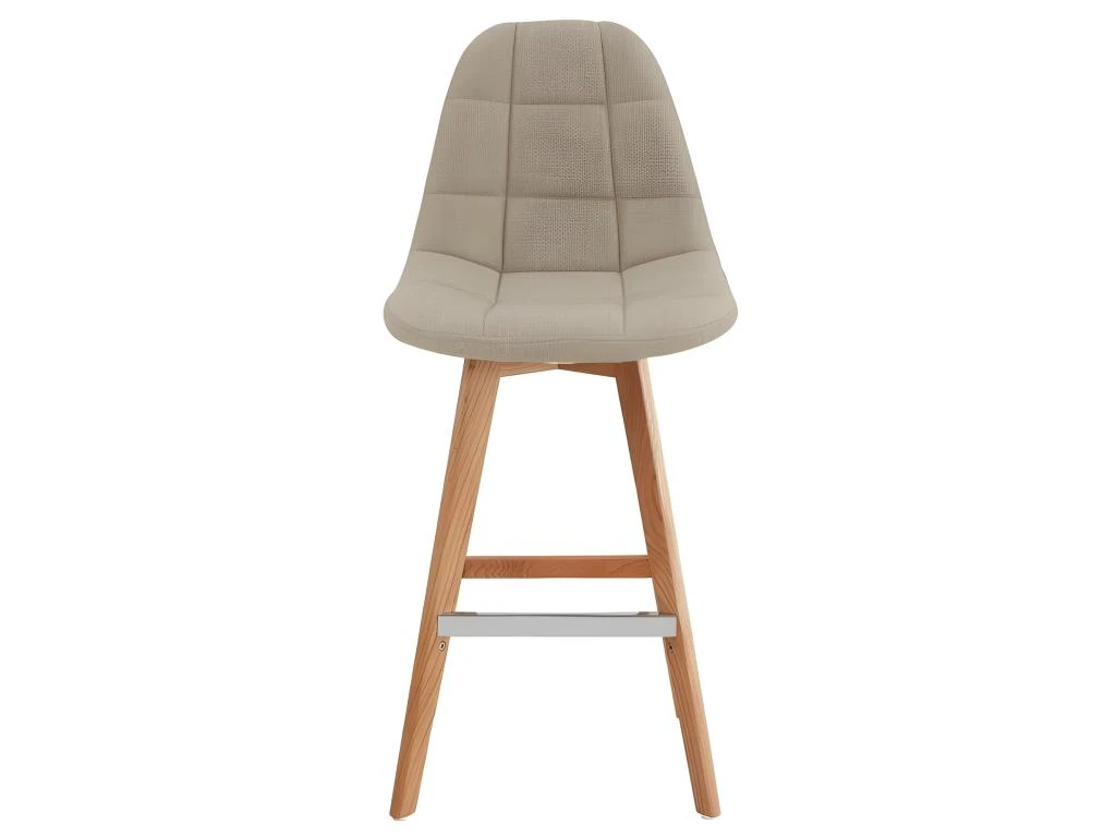 OWEN - Chaise De Bar Scandinave Tissu Lin Pied Hêtre (x4) 7 OWEN - Chaise De Bar Scandinave Tissu Lin Pied Hêtre (x4) – Image 5
