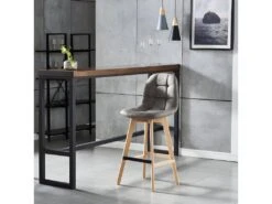 OWEN OAK - Chaise De Bar Vintage Microfibre Marron Clair Pieds Chêne(x2) 8 OWEN OAK - Chaise De Bar Vintage Microfibre Marron Clair Pieds Chêne(x2) -Electroménager Soldes tabouret de bar 10443991