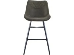 QUEENS - Chaises De Bar Industrielle Microfibre Vintage Marron Foncé Pieds Métal Noir (x4) 11 QUEENS - Chaises De Bar Industrielle Microfibre Vintage Marron Foncé Pieds Métal Noir (x4) -Electroménager Soldes tabouret de bar 10444207