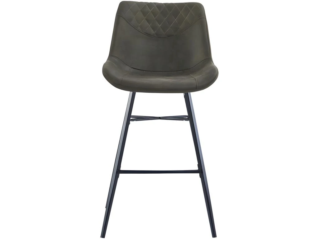 QUEENS - Chaises De Bar Industrielle Microfibre Vintage Marron Foncé Pieds Métal Noir (x4) 7 QUEENS - Chaises De Bar Industrielle Microfibre Vintage Marron Foncé Pieds Métal Noir (x4) – Image 5