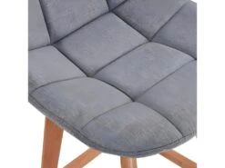 OWEN - Chaise De Bar Scandinave Tissu Gris Pied Hêtre (x4) -Electroménager Soldes tabouret de bar 10444265