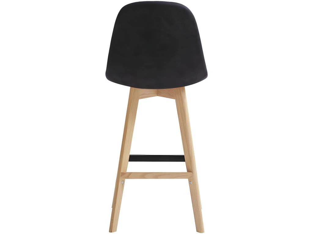 OWEN OAK - Chaise De Bar Vintage Microfibre Marron Foncé Pieds Chêne(x4) 5 OWEN OAK - Chaise De Bar Vintage Microfibre Marron Foncé Pieds Chêne(x4) – Image 3