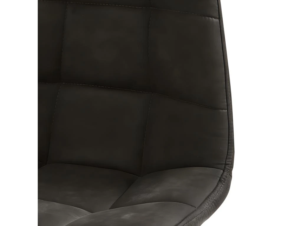 OWEN OAK - Chaise De Bar Vintage Microfibre Marron Foncé Pieds Chêne(x4) 6 OWEN OAK - Chaise De Bar Vintage Microfibre Marron Foncé Pieds Chêne(x4) – Image 4