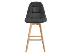 OWEN - Chaise De Bar Scandinave Tissu Anthracite Pied Hêtre (x4) -Electroménager Soldes tabouret de bar 10444515