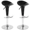 Lot De 2 Tabourets De Bar En ABS Plastique Noir Pivotants Et Réglables En Hauteur 65 - 85 Cm Pour Bar Cuisine Salon