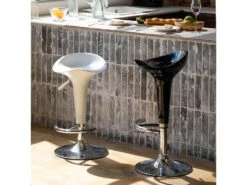 Lot De 2 Tabourets De Bar En ABS Plastique Noir Pivotants Et Réglables En Hauteur 65 - 85 Cm Pour Bar Cuisine Salon -Electroménager Soldes tabouret de bar 10445171