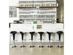 Lot De 2 Tabourets De Bar En ABS Plastique Noir Pivotants Et Réglables En Hauteur 65 - 85 Cm Pour Bar Cuisine Salon -Electroménager Soldes tabouret de bar 10445173