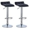 Lot De 2 Tabourets De Bar En Synthétique De Haute Qualité Ensemble Rotatif à 360 ° Noir 19_0000439 -Electroménager Soldes tabouret de bar 10445417