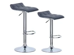Lot De 2 Tabourets De Bar En Synthétique De Haute Qualité Ensemble Rotatif à 360 ° Noir 19_0000439 -Electroménager Soldes tabouret de bar 10445425