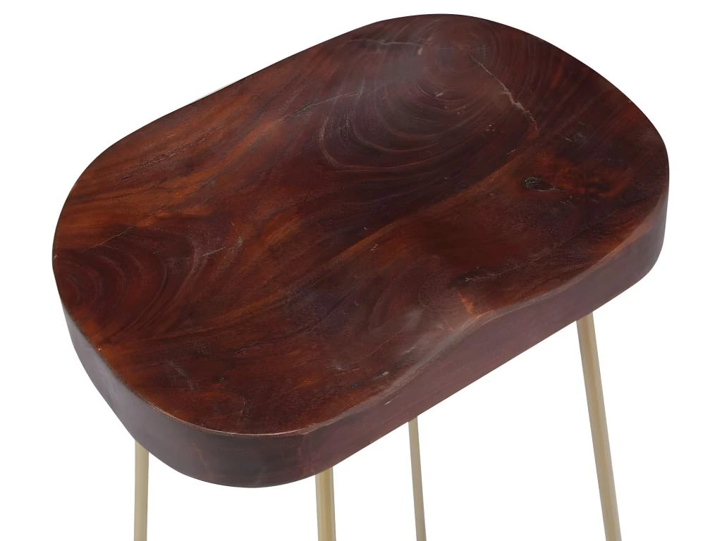 Lot De Deux Tabourets De Bar Design Chaise Siège Bois De Manguier Massif 1202077 5 Lot De Deux Tabourets De Bar Design Chaise Siège Bois De Manguier Massif 1202077 – Image 3