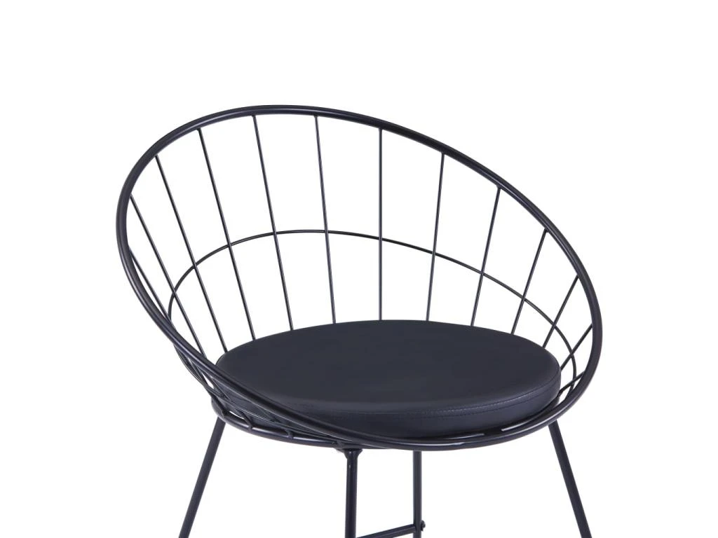 Lot De Deux Tabourets De Bar Design Chaise Siège Synthétique Noir Acier 1202176 4 Lot De Deux Tabourets De Bar Design Chaise Siège Synthétique Noir Acier 1202176 – Image 2