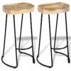Lot De Deux Tabourets De Bar Design Chaise Siège 2 Pcs Bois De Manguier Massif 1202061 -Electroménager Soldes tabouret de bar 10445441
