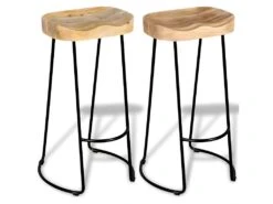 Lot De Deux Tabourets De Bar Design Chaise Siège 2 Pcs Bois De Manguier Massif 1202061 -Electroménager Soldes tabouret de bar 10445443