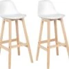 Ensemble De 2 Chaises De Comptoir De Cuisine De Petit-déjeuner Tabourets De Bar Blanc 19_0000591 -Electroménager Soldes tabouret de bar 10445451