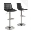 KAYELLES Lot De 2 Tabourets De Bar Matelassés SID (noir) -Electroménager Soldes tabouret de bar 10445647