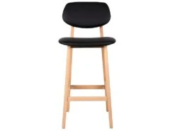 Tabourets De Bar En Synthétique Avec Structure En Bois Set De 2 Pièces Noir 19_0000449 -Electroménager Soldes tabouret de bar 10445669