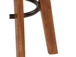 Lot De Deux Tabourets De Bar Design Chaise Siège Bois D'acacia Cuir Véritable 1202112 -Electroménager Soldes tabouret de bar 10445679