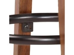 Lot De Deux Tabourets De Bar Design Chaise Siège Bois D'acacia Cuir Véritable 1202112 -Electroménager Soldes tabouret de bar 10445681