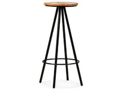 Lot De Deux Tabourets De Bar Design Chaise Siège Bois Massif De Récupération Et Acier 1202193 -Electroménager Soldes tabouret de bar 10445783