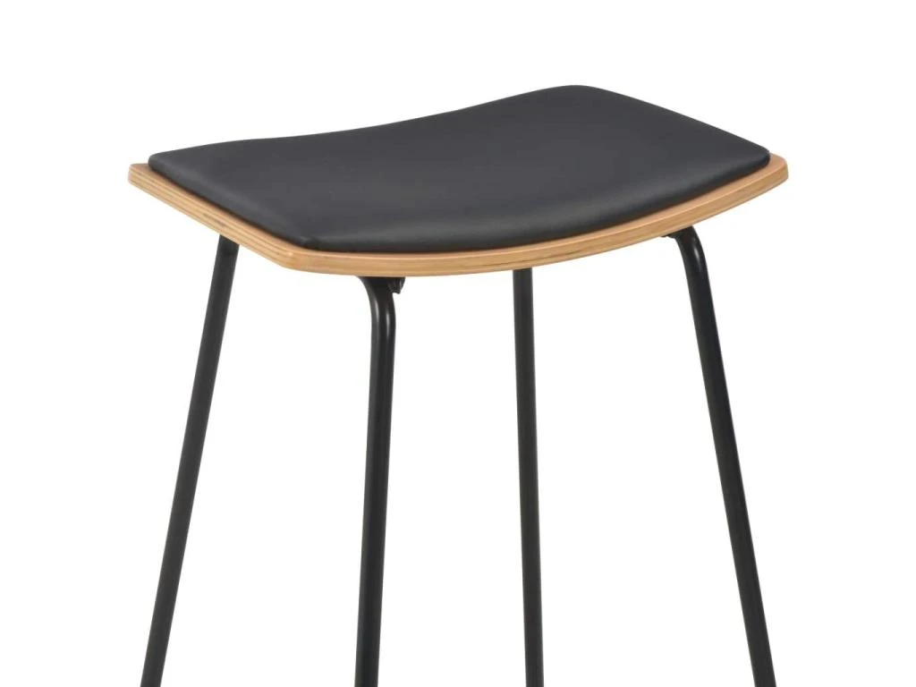 Lot De Deux Tabourets De Bar Design Chaise Siège Synthétique Noir Acier 1202099 5 Lot De Deux Tabourets De Bar Design Chaise Siège Synthétique Noir Acier 1202099 – Image 3