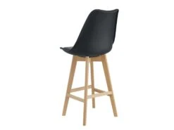 Lot De 2 Tabourets De Bar Siège Avec Dossier Et Repose-pied Rembourré 105 Cm Noir 03_0002781 -Electroménager Soldes tabouret de bar 10445935