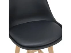 Lot De 2 Tabourets De Bar Siège Avec Dossier Et Repose-pied Rembourré 105 Cm Noir 03_0002781 -Electroménager Soldes tabouret de bar 10445937