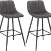 Lot De 2 Tabourets De Bar Design Avec Repose-pieds Gris Foncé 19_0000236