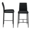 Lot De 2 Tabourets De Bar Chaises Avec Pieds En Acier Assise Synthétique Et Hauteur D'assise 66 Cm Noir 03_0005787