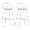 Lot De Deux Tabourets De Bar Design Chaise Siège En Synthétique Blanc Acier 1202191 -Electroménager Soldes tabouret de bar 10446179