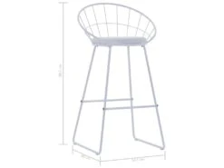 Lot De Deux Tabourets De Bar Design Chaise Siège En Synthétique Blanc Acier 1202191 -Electroménager Soldes tabouret de bar 10446183
