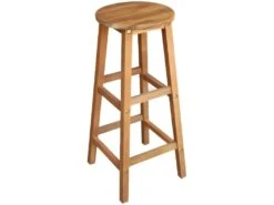 Lot De Deux Tabourets De Bar Design Chaise Siège Bois Massif D'acacia 1202064